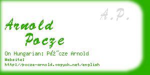 arnold pocze business card